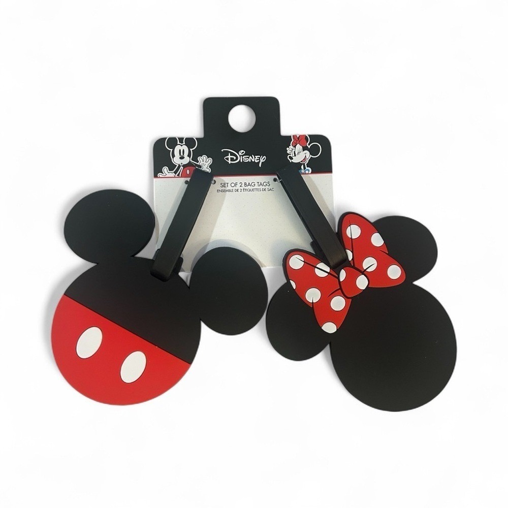 Disney Mickey & Minnie Mouse Luggage Tags 2-Piece Set NWT stocking stuffer - Picture 9 of 10